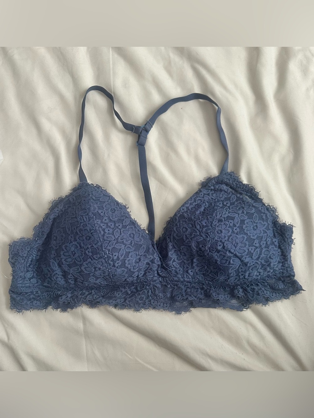 aerie Lace Bralette in Dusty Blue